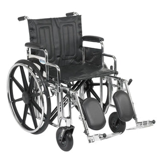 Drive Medical STD20DDA-ELR Bariatric Sentra Extra-Heavy-Duty Wheelchair w/ 20" Seat Size and Elevating Leg Rest, 500 lbs Weight Capacity