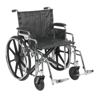 Drive Medical STD22DDA-SF Bariatric Sentra Extra-Heavy-Duty Wheelchair with 22" Seat and Swing Away Footrest, 500 lbs Weight Capacity