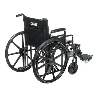 Drive Medical STD22ECDDA-ELR/STD22ECDDA-SF Bariatric Sentra EC Heavy-Duty Wheelchair, 22" Seat, Detachable Desk Armrest, Elevating Footrest or Swing Away Leg Rest