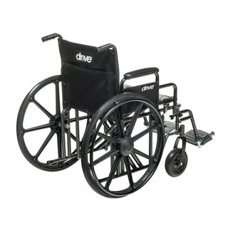 Drive Medical STD22ECDDA-ELR/STD22ECDDA-SF Bariatric Sentra EC Heavy-Duty Wheelchair, 22" Seat, Detachable Desk Armrest, Elevating Footrest or Swing Away Leg Rest
