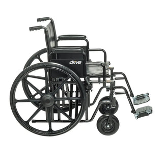 Drive Medical STD22ECDDA-ELR/STD22ECDDA-SF Bariatric Sentra EC Heavy-Duty Wheelchair, 22" Seat, Detachable Desk Armrest, Elevating Footrest or Swing Away Leg Rest