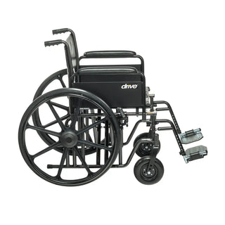 Drive Medical STD22ECDFA-SF Bariatric Sentra EC Heavy-Duty Wheelchair with 22" Seat, Swing Away Footrest and Detachable Full Armrest