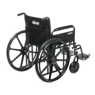 Drive Medical STD22ECDFA-SF Bariatric Sentra EC Heavy-Duty Wheelchair with 22" Seat, Swing Away Footrest and Detachable Full Armrest