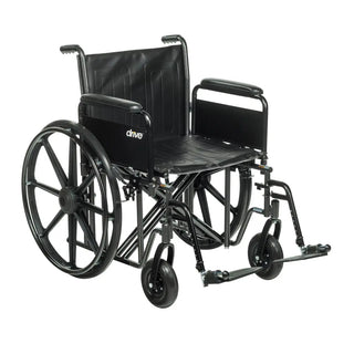Drive Medical STD22ECDFA-SF Bariatric Sentra EC Heavy-Duty Wheelchair with 22" Seat, Swing Away Footrest and Detachable Full Armrest