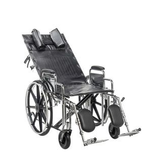 Drive Medical STD22RBDDA Sentra Full Reclining Wheelchair, Detachable Desk Arms, 22" Seat