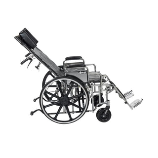 Drive Medical STD22RBDDA Sentra Full Reclining Wheelchair, Detachable Desk Arms, 22" Seat