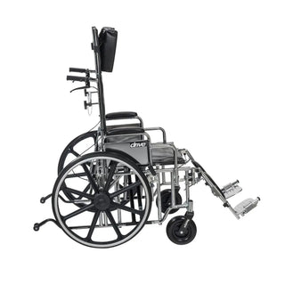 Drive Medical STD22RBDDA Sentra Full Reclining Wheelchair, Detachable Desk Arms, 22" Seat