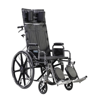 Drive Medical STD22RBDDA Sentra Full Reclining Wheelchair, Detachable Desk Arms, 22" Seat