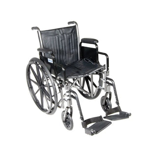 Drive Medical Silver Sport 2 Wheelchair, Detachable Desk Arm or Full Arm, Swing Away Footrests or Elevating Legrests, 16/18/20" Seat