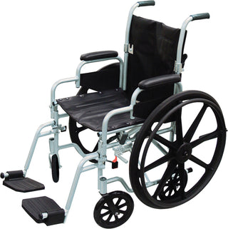 Drive Medical TR18 Poly-Fly High Strength, Lightweight Wheelchair/Flyweight Transport Chair Combo 18"