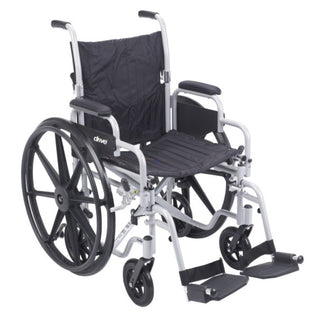 Drive Medical TR18 Poly-Fly High Strength, Lightweight Wheelchair/Flyweight Transport Chair Combo 18"