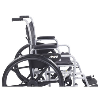 Drive Medical TR18 Poly-Fly High Strength, Lightweight Wheelchair/Flyweight Transport Chair Combo 18"
