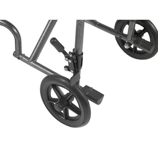 Drive Medical TR37E-SV/TR39E-SV Lightweight Steel Transport Wheelchair, Fixed Full Arms, 17" or 19" Seat, 250 lbs Weight Capacity