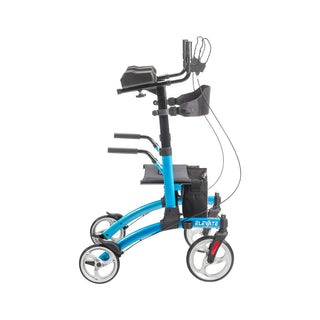 Drive Medical UPWKRBL10 10” Multi-Terrain Front Wheels Elevate Upright Walker Blue