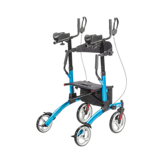 Drive Medical UPWKRBL10 10” Multi-Terrain Front Wheels Elevate Upright Walker Blue