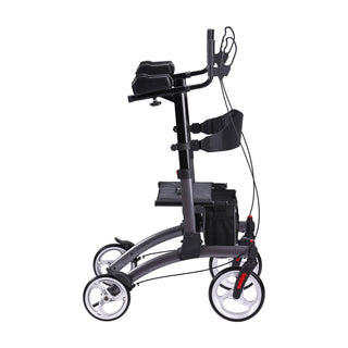 Drive Medical UPWKRGY10 10” Multi-Terrain Front Wheels Elevate Upright Walker Gray