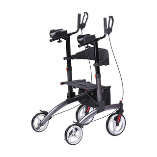Drive Medical UPWKRGY10 10” Multi-Terrain Front Wheels Elevate Upright Walker Gray
