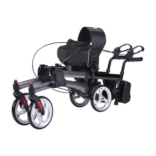 Drive Medical UPWKRGY10 10” Multi-Terrain Front Wheels Elevate Upright Walker Gray