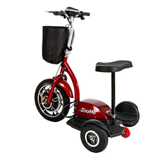 Drive Medical ZOOME3 ZooMe 3-Wheel Recreational Red Power Scooter, 15 mph Top Speed, 20 miles Max Range