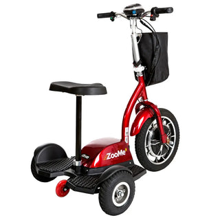 Drive Medical ZOOME3 ZooMe 3-Wheel Recreational Red Power Scooter, 15 mph Top Speed, 20 miles Max Range