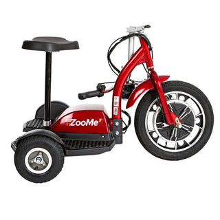 Drive Medical ZOOME3 ZooMe 3-Wheel Recreational Red Power Scooter, 15 mph Top Speed, 20 miles Max Range