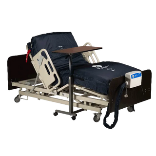 Dynarex 10442 DynaRest Airfloat 300 Air Mattress wiyh Pump, 36" × 80", 400Ib with adjustable head and foot sections on a white background