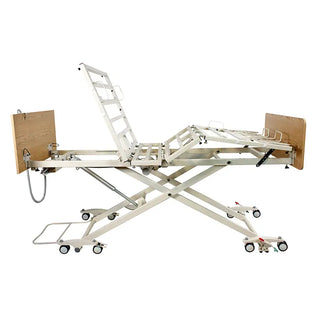Medical Dynarex 12003 D300 LTC 5 Function Low Bed with adjustable features on a white background