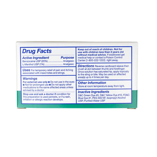 Dynarex 1407 DynaSafety Medicaine Insect Bite Ampule facts label on a white background