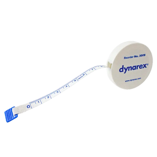 Dynarex tape measure on a white background