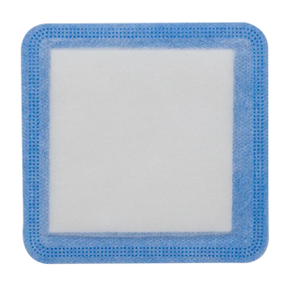 Blue Dynarex 3087 DynaSorb Super Absorbent Dressing Non Adherent patch on a white background