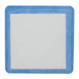 Square Dynarex 3087 DynaSorb Super Absorbent Dressing Non Adherent filter with blue border on a white background