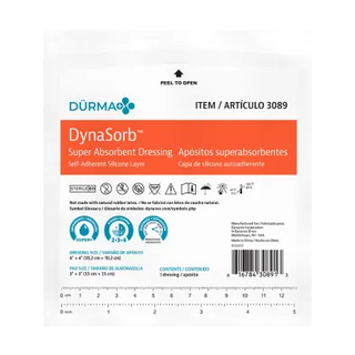 Dynarex 3089 DynaSorb Super Absorbent Dressing Self Adherent packaging on a white background