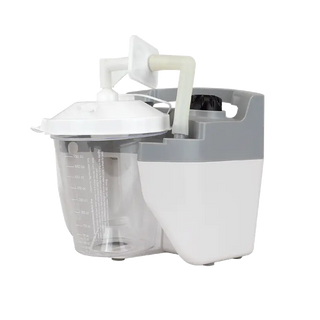 White and gray Dynarex 32305 Resp-O2™ Homecare Portable Suction Unit on a white background
