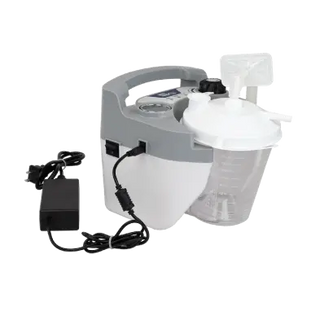Dynarex 32305 Resp-O2™ Homecare Portable Suction Unit with power cord on a white background