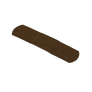 Brown rectangular Dynarex 3631BULK ColorFit Adhesive Fabric Bandages Flexible Fabric Absorbent Pad on a white background