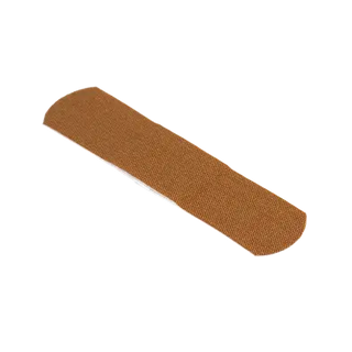 Brown Dynarex 3632BULK ColorFit Adhesive Fabric Bandages Flexible Fabric Absorbent Pad on a white background