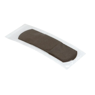 Brown Dynarex 3635BULK ColorFit Adhesive Fabric Bandages Flexible Fabric Absorbent Pad on a white background