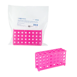 Dynarex 42130 LabChoice Multi-Function Rack with multiple holes on a white background