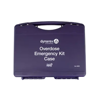 Dynarex overdose emergency kit case on a white background