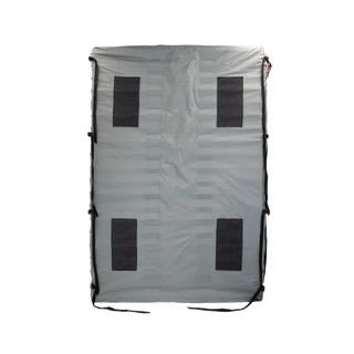 Gray Dynarex Bari+Max Bariatric HD Airfloat Air Mattress w/ Pump with black patches on a white background