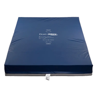 Blue Dynarex Bari+Max Bariatric Plus Foam Mattress with Bari & Max branding on a white background