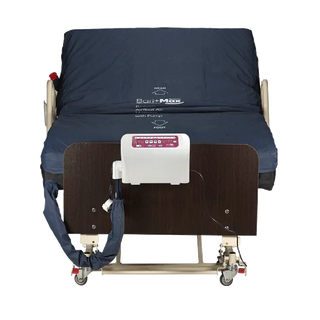 Dynarex Bariatric Plus Airfloat Air Mattress with Pump with adjustable foot section and control panel on a white background