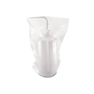 Clear plastic  Dynarex Bottle Covers with a white cap on a white background