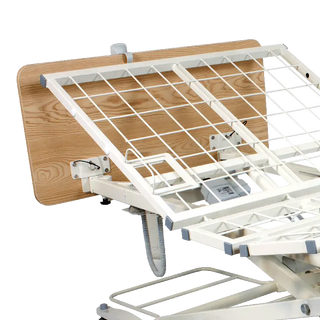 Dynarex D200 LTC 3 Function Low Bed with adjustable wooden headboard and metal frame on a white background