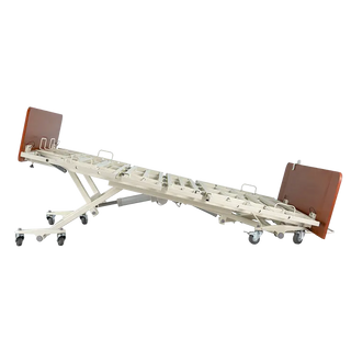 Dynarex, DB600, Bari+Max, Bariatric, HD LTC Bed with brown head and footboards on a white background