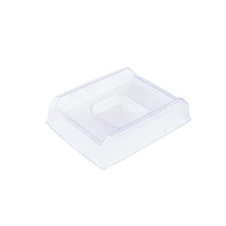 Clear Dynarex Disposable Base Mold packaging box on a white background
