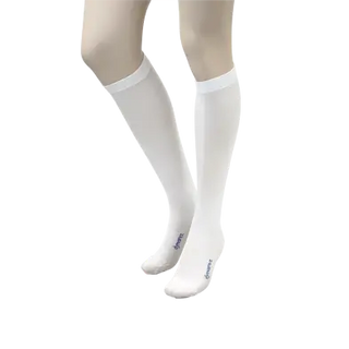 White knee-high Dynarex DynaFit Compression Stockings  on a white background