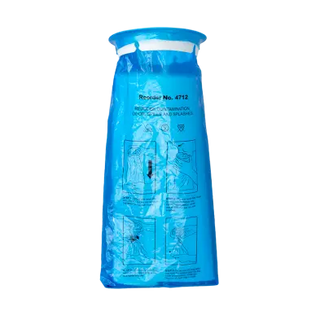 Blue medical oxygen tank on a white background