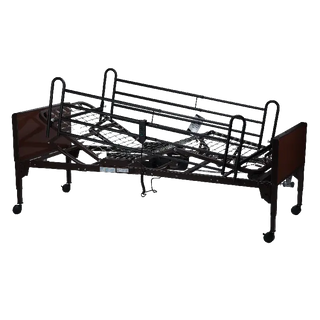 Dynarex Full Electric Homecare Bed frame on a white background