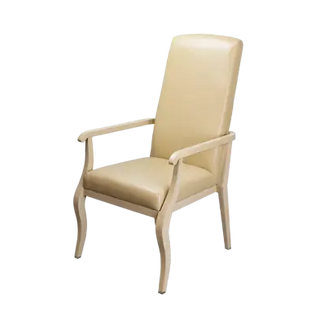 Beige armchair on a white background